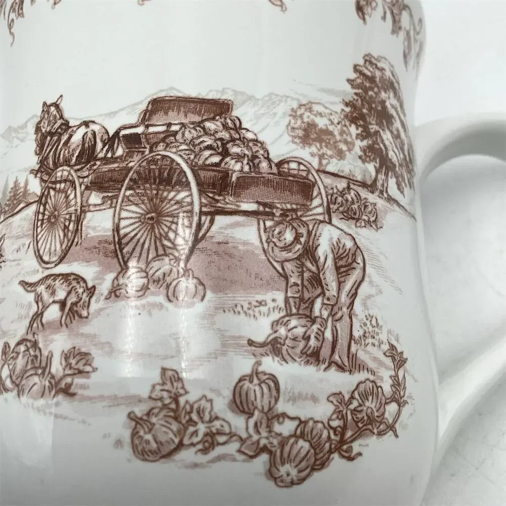 Robert Stanley Pastoral Scene Ceramic Mug‎ Horse-Drawn Carriage Design